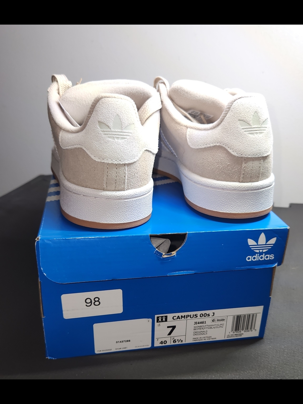 adidas Campus Suede Sneakers in Beige with White Stripes - Picture 4 of 6